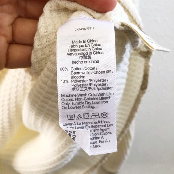 MADEWELL Waffle Split-Neck Crop Tee Size Small - Picture 8 of 10